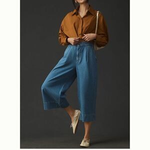 Anthropologie | Pilcro High-Rise Pleated Culottes | Size: 26 | Color: Denim